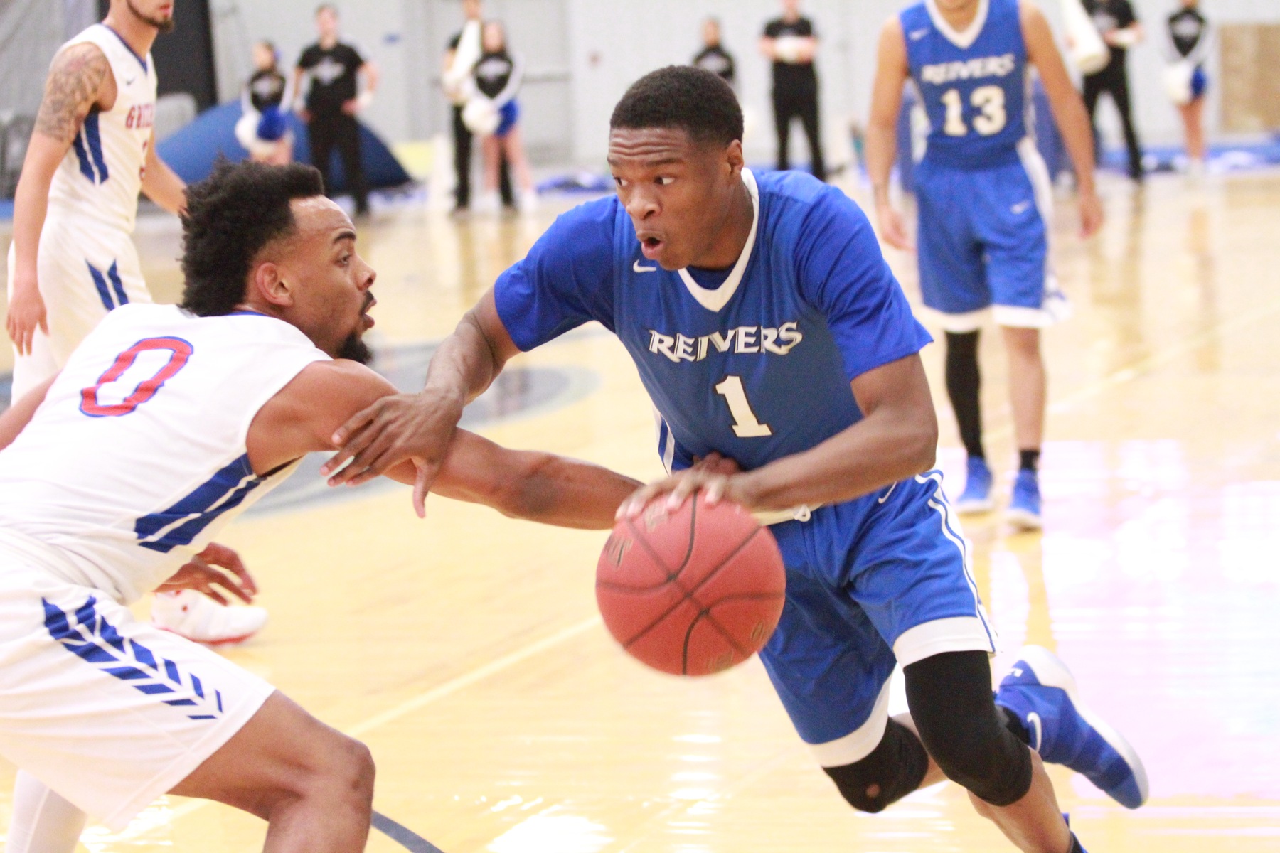 Decardo Day scored 11 points and dished out 7 assists in the Reivers' impressive 115-65 victory Saturday (11/18) night in Mason City, IA against previously unbeaten NIACC.