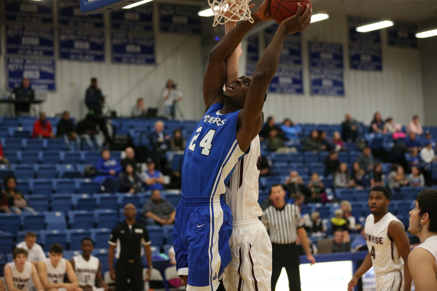 Iowa Western's Emmanuel Ugboh scored 12 points and grabbed 7 rebounds in only 17 minutes of foul plagued action Friday evening (11/2/18) against Sunrise Christian.
