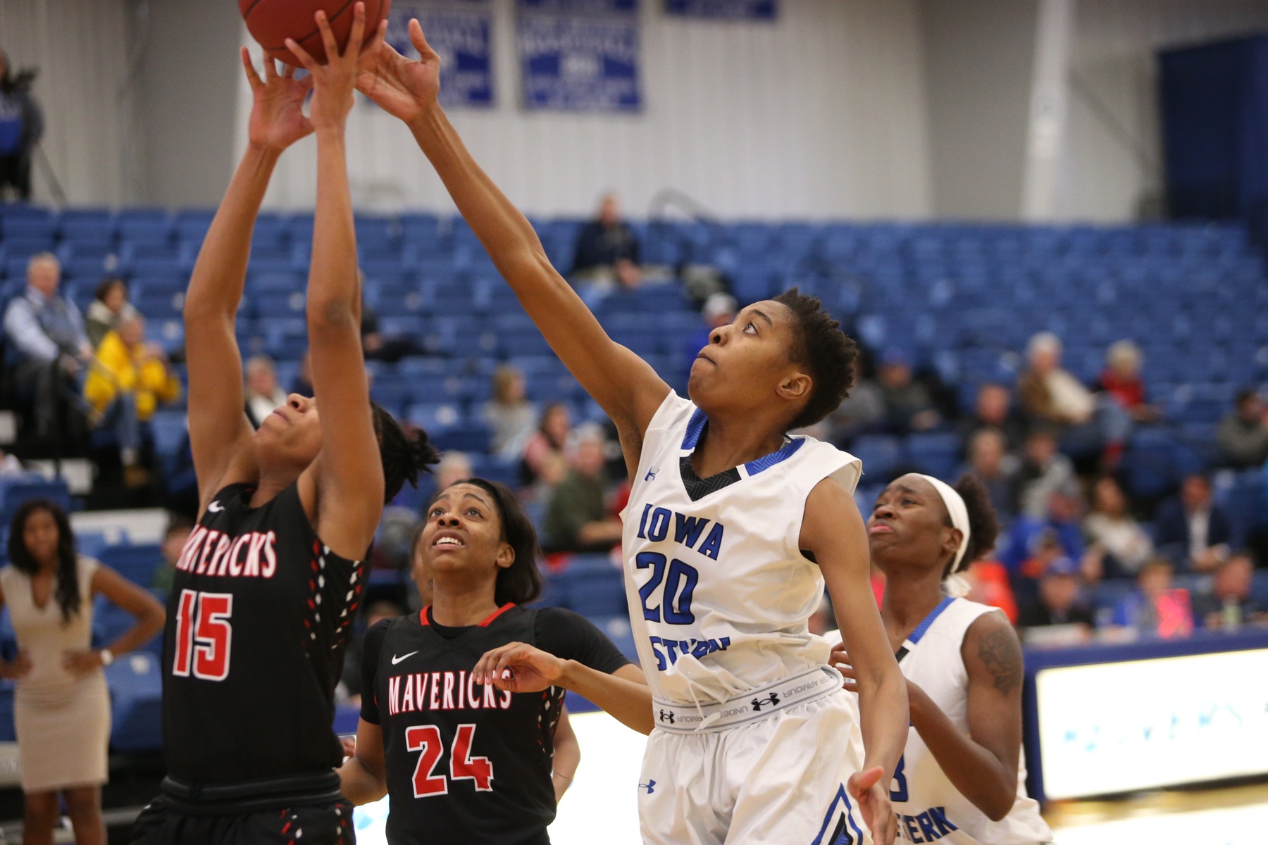 Sophomore forward Christelle Nyuachi controlled the paint in a dominant performance for the Reivers win over Jefferson College.
