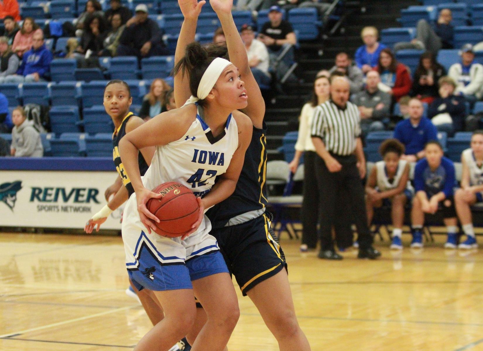 Freshman Kiara Dallmann chipped 12 points on 5 of 7 shooting and six rebounds in the win over Ellsworth Community College.
