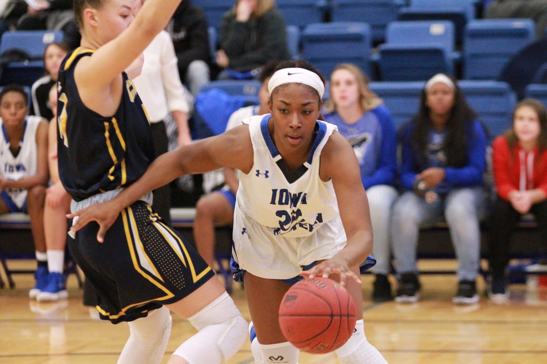 Jazza Johns notched another double-double with 11 points and 10 rebounds in the win over Little Priest Tribal College.