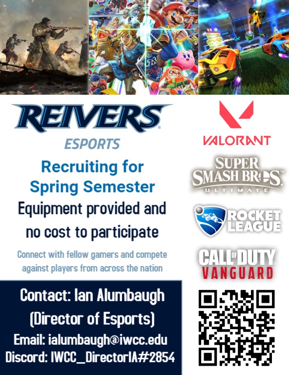 Iowa Western Esports is Recruiting for the Spring of 2022