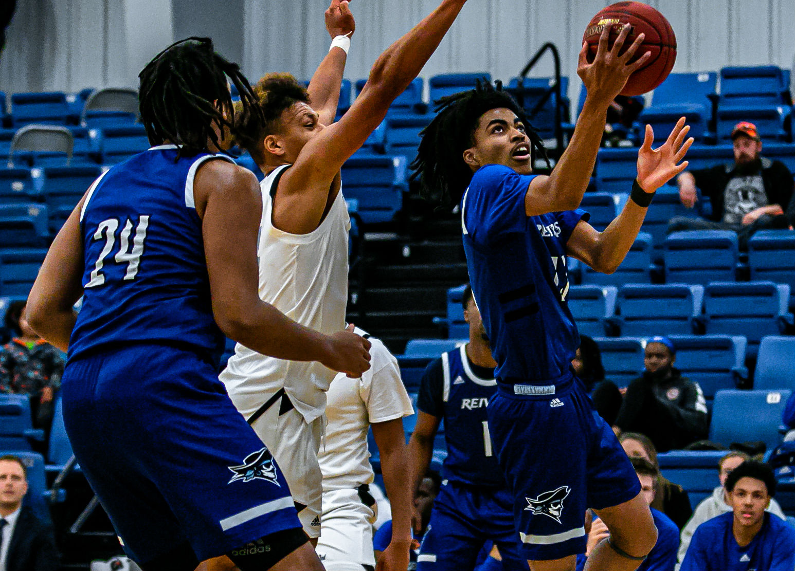 Jalen Dalcourt and his Reiver teammates could not recapture the energy spent in their conference win over #16 Southeastern earlier in the week, and dropped their road contest Saturday (1/25) afternoon.