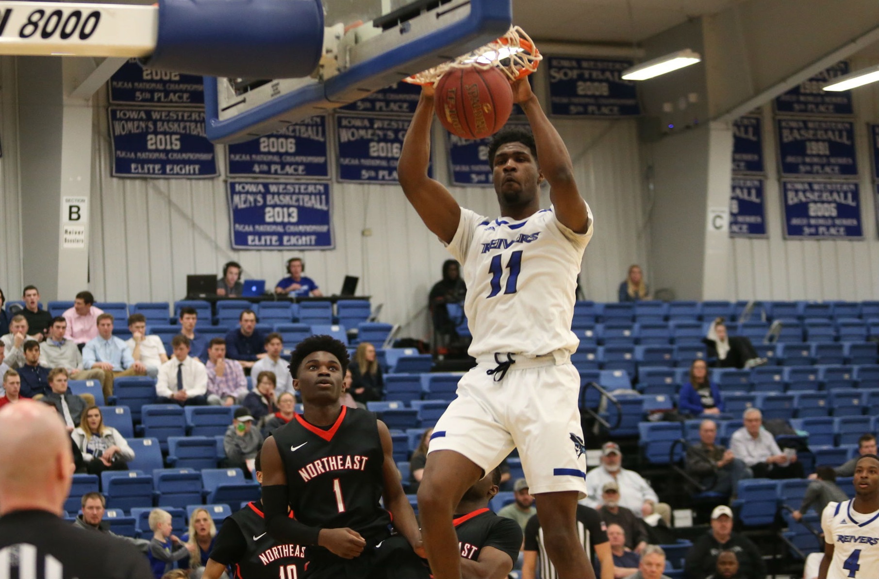 Seneca Louis collected 10 points and 7 rebounds as he and his Reiver teammates stayed within one game of first place in ICCAC play with a 82-59 win over Northeast.